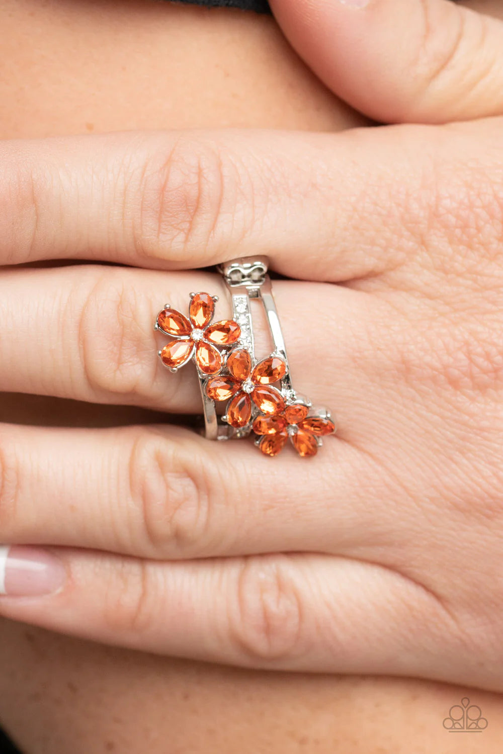Posh Petals - Orange Flower Ring - NEW RELEASE