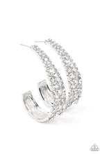 Load image into Gallery viewer, Cold as Ice - White Hoop Earrings - LOP April &#39;22 - NEW RELEASE
