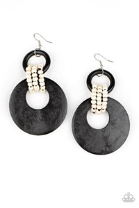 Beach Day Drama - Black Wood Earring
