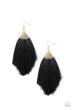 Load image into Gallery viewer, Tassel tempo- gold fringe earring
