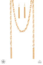 Load image into Gallery viewer, SCARFed for Attention - Gold Necklace - Modeled by Colleen Nicole at convention 2023
