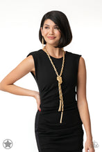 Load image into Gallery viewer, SCARFed for Attention - Gold Necklace - Modeled by Colleen Nicole at convention 2023
