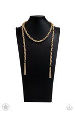 Load image into Gallery viewer, SCARFed for Attention - Gold Necklace - Modeled by Colleen Nicole at convention 2023
