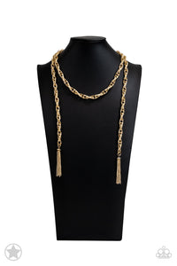 SCARFed for Attention - Gold Necklace - Modeled by Colleen Nicole at convention 2023