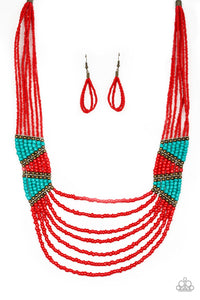 Kickin' It Outback - Red Seedbead Necklace - NEW RELEASE