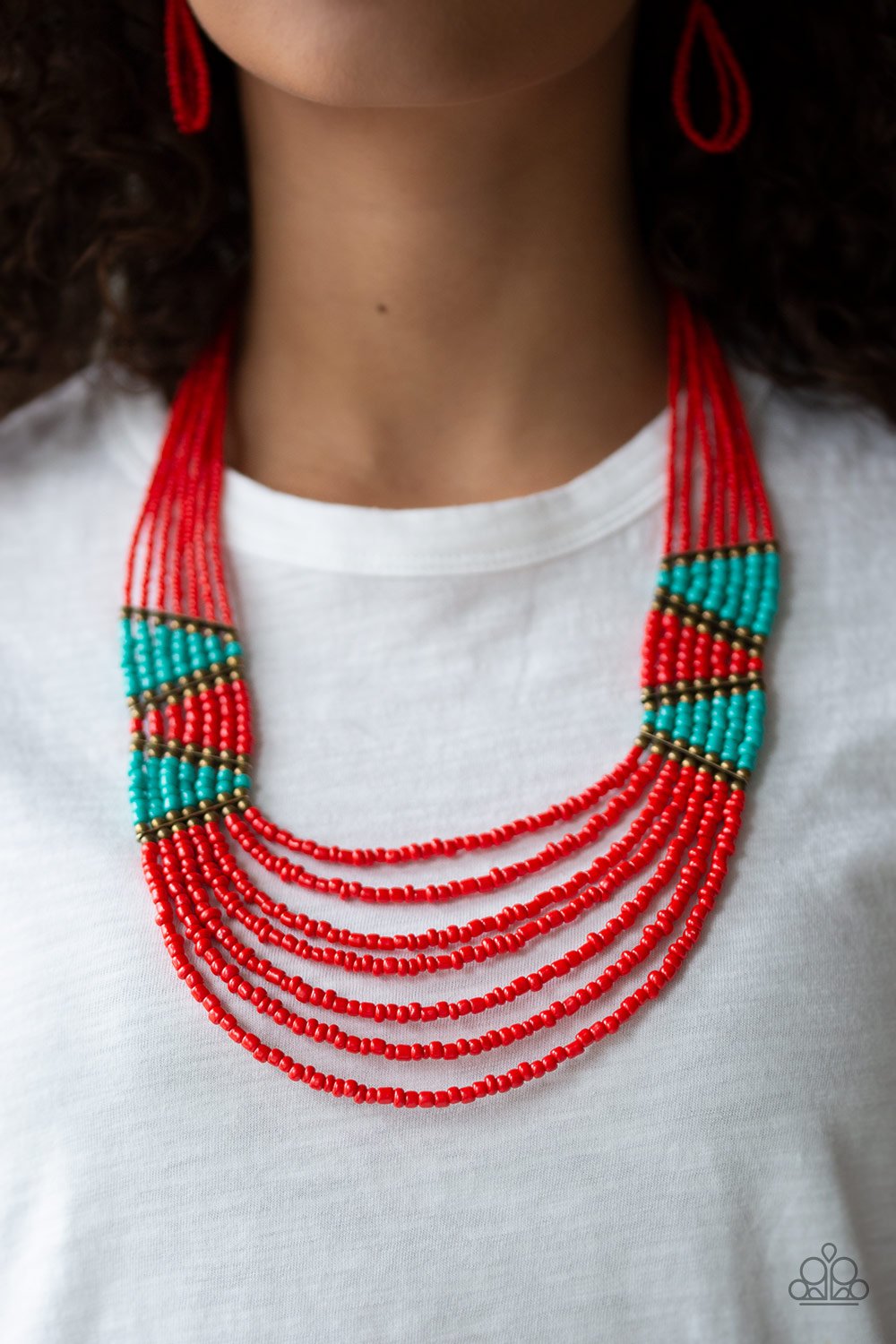 Kickin' It Outback - Red Seedbead Necklace - NEW RELEASE
