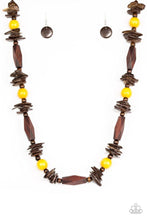 Load image into Gallery viewer, Cozumel Coast - Yellow Wooden Necklace - NEW RELEASE
