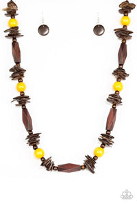 Cozumel Coast - Yellow Wooden Necklace - NEW RELEASE