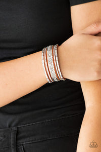 Rebel In Rhinestones - Orange Snap Bracelet - NEW RELEASE