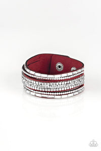 Rebel In Rhinestones - Red Urban Snap Bracelet - NEW RELEASE