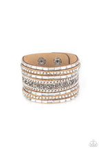 Load image into Gallery viewer, Rhinestone Rumble - Brown Snap Bracelet

