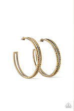 Load image into Gallery viewer, Double The Bling - Brass Hoop Earring - NEW RELEASE
