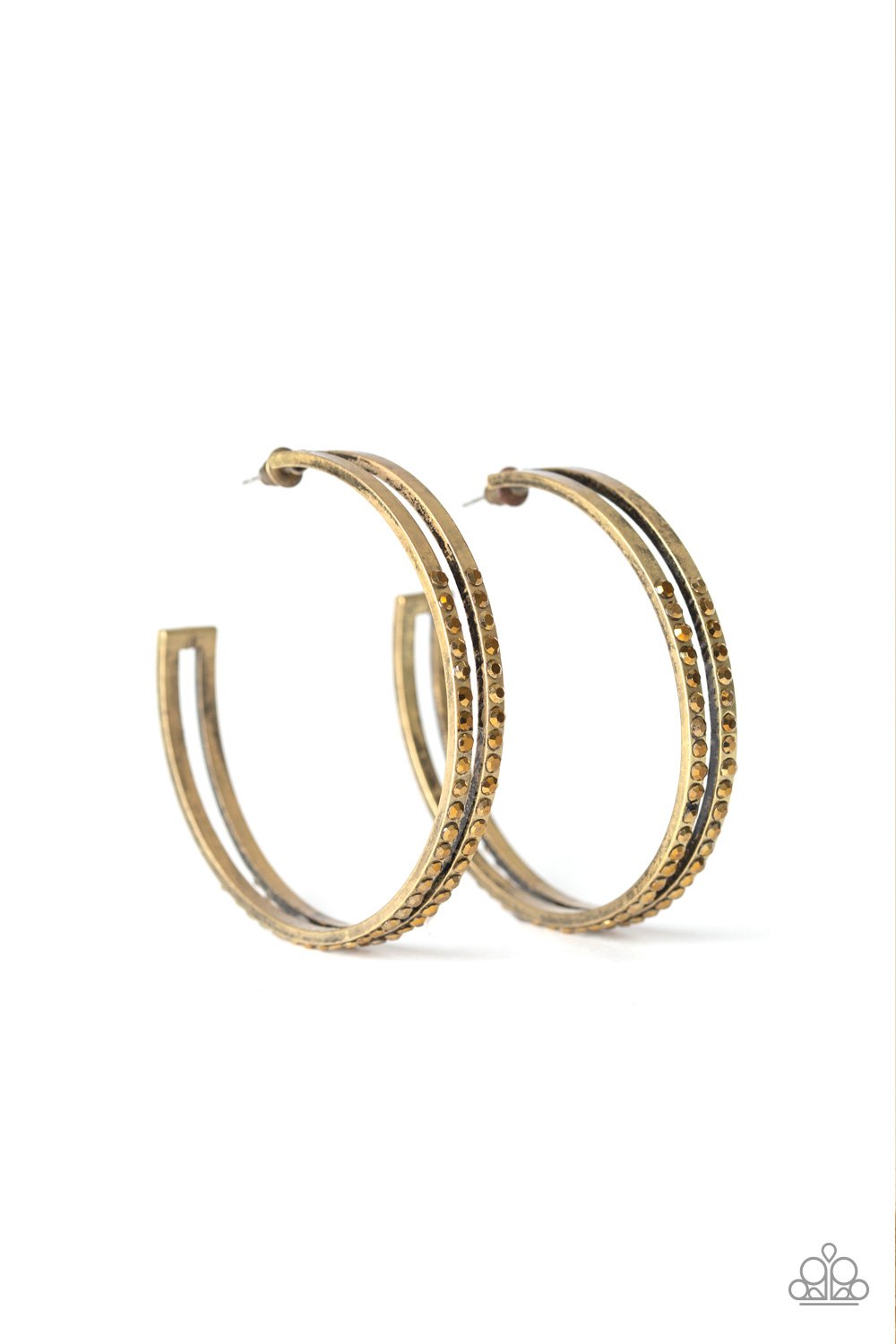 Double The Bling - Brass Hoop Earring - NEW RELEASE