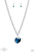 Load image into Gallery viewer, Flirtatiously Flashy - Blue Heart Necklace
