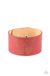 Flirty flutter- Red urban snap bracelet