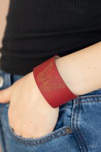 Flirty flutter- Red urban snap bracelet