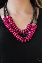 Load image into Gallery viewer, Dominican Disco - Pink Wooden Necklace - NEW RELEASE
