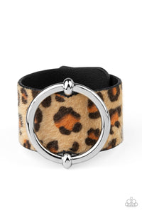 Asking FUR Trouble - Brown Cheetah Urban Snap Bracelet - NEW RELEASE