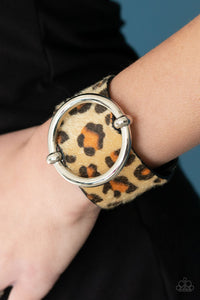 Asking FUR Trouble - Brown Cheetah Urban Snap Bracelet - NEW RELEASE