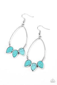 Fierce frontier- blue turquoise earring