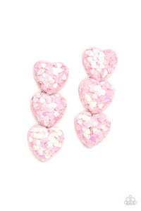 Heart full of confetti- pink hair clip