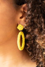 Load image into Gallery viewer, Be All You Can BEAD - Yellow Seed Bead Earring
