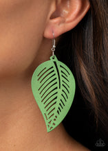 Load image into Gallery viewer, Tropical Foliage - Green Wood Earring
