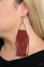 Load image into Gallery viewer, Macrame Jungle - Brown Fringe Earring

