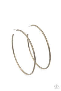 Rustic Roundabout - Brass Hoop Earring