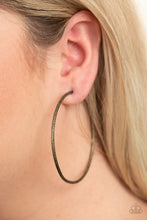 Load image into Gallery viewer, Rustic Roundabout - Brass Hoop Earring
