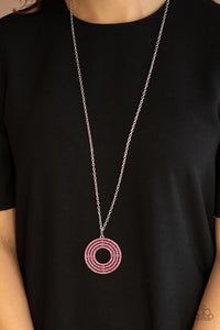 High-Value Target - Pink Rhinestone Necklace