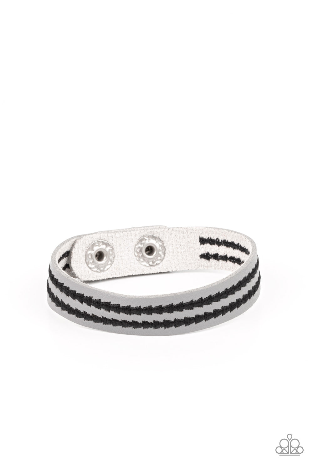Show The Way - Silver Leather Snap Bracelet