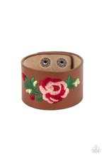 Load image into Gallery viewer, Rebel Rose - Brown Leather Snap Bracelet - NEW RELEASE
