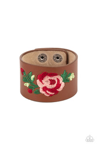 Rebel Rose - Brown Leather Snap Bracelet - NEW RELEASE