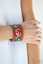 Load image into Gallery viewer, Rebel Rose - Brown Leather Snap Bracelet - NEW RELEASE
