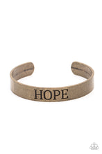 Load image into Gallery viewer, Hope Makes The World Go Round - Brass Inspirational Cuff - NEW RELEASE

