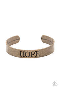Hope Makes The World Go Round - Brass Inspirational Cuff - NEW RELEASE