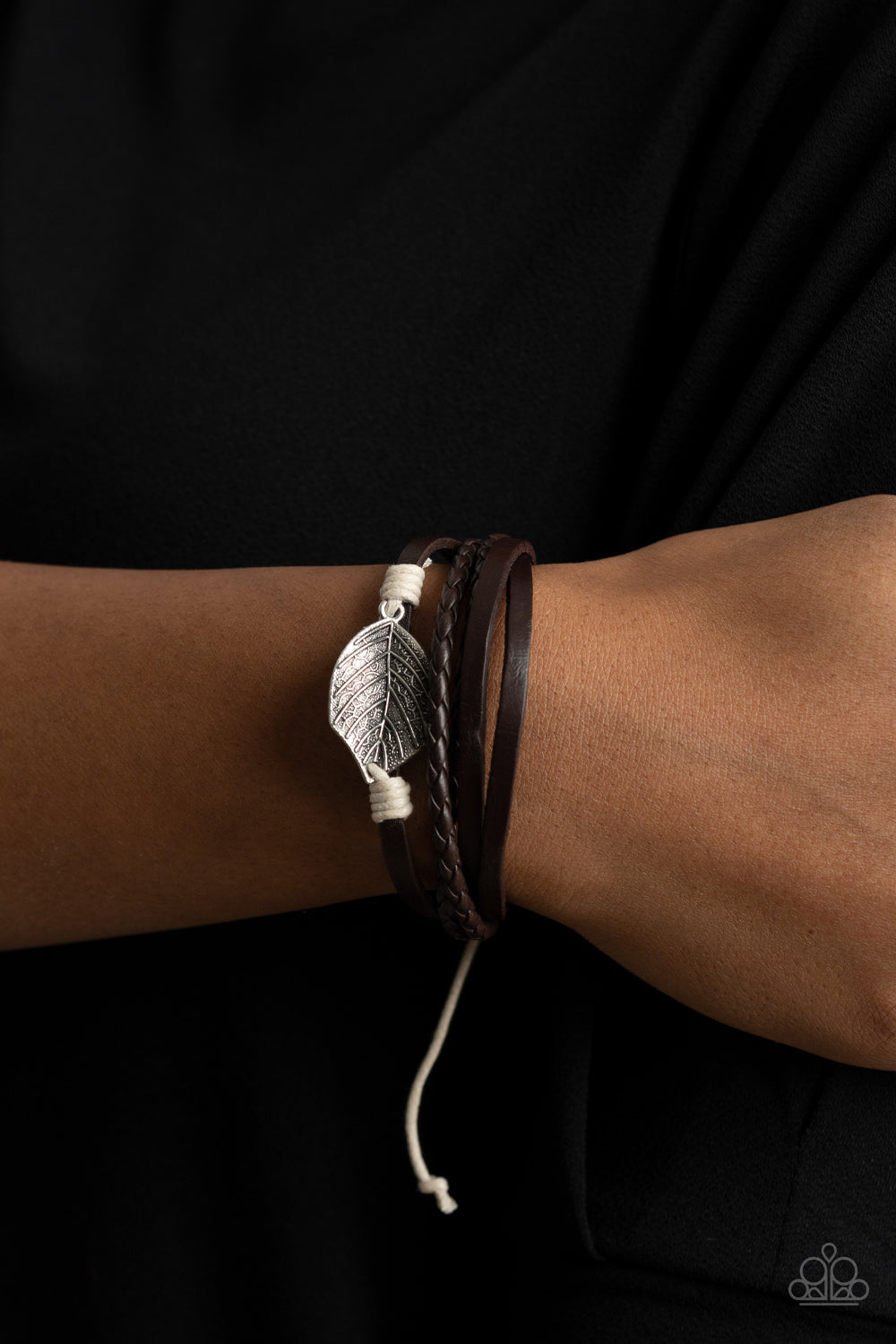FROND and Center - Brown Urban Leather Leaf Bracelet