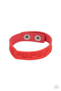 Follow The Wildflowers - Red Flower Snap Bracelet