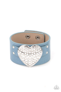 Flauntable Flirt - Blue Heart Snap Bracelet - NEW RELEASE