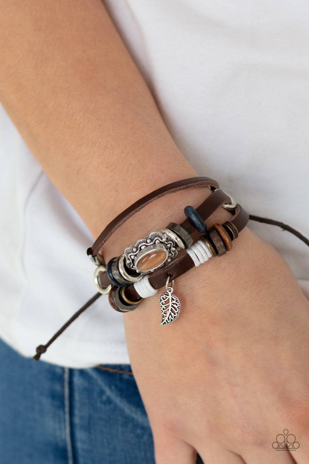Mystically Mediterranean - Orange Cat Eye Urban Bracelet