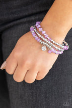 Load image into Gallery viewer, Glacial Glimmer - Purple Stretchy Bracelet

