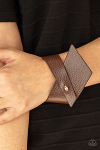 PIECE Offering - Brown Leather Snap Bracelet - NEW RELEASE