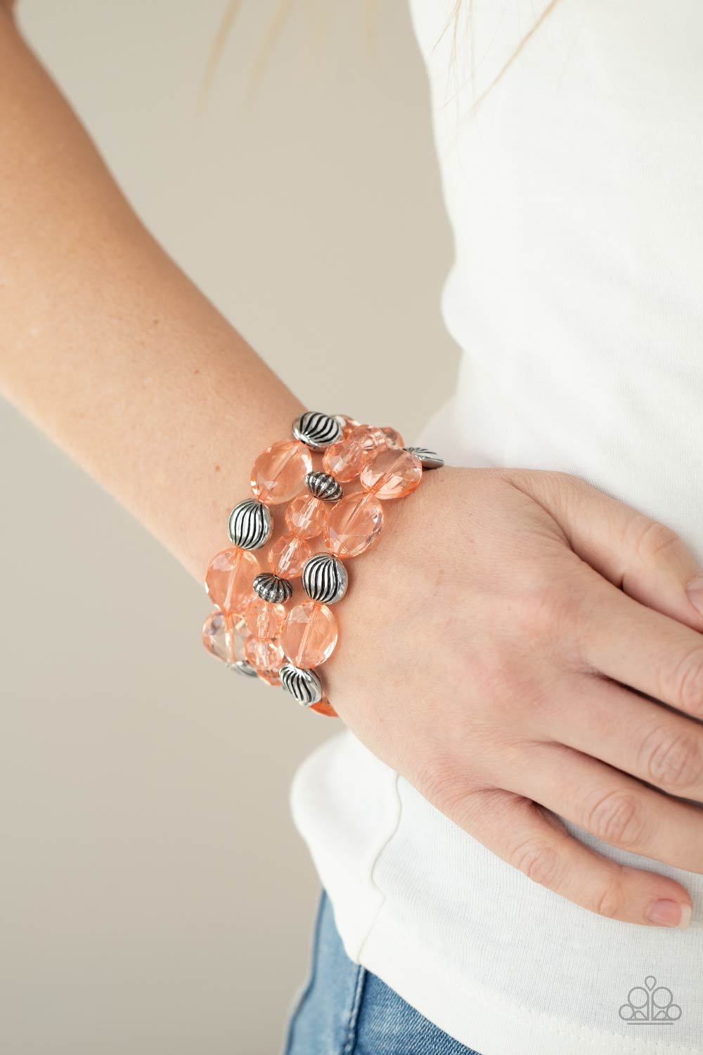 Crystal Charisma - Orange Stretchy Bracelet