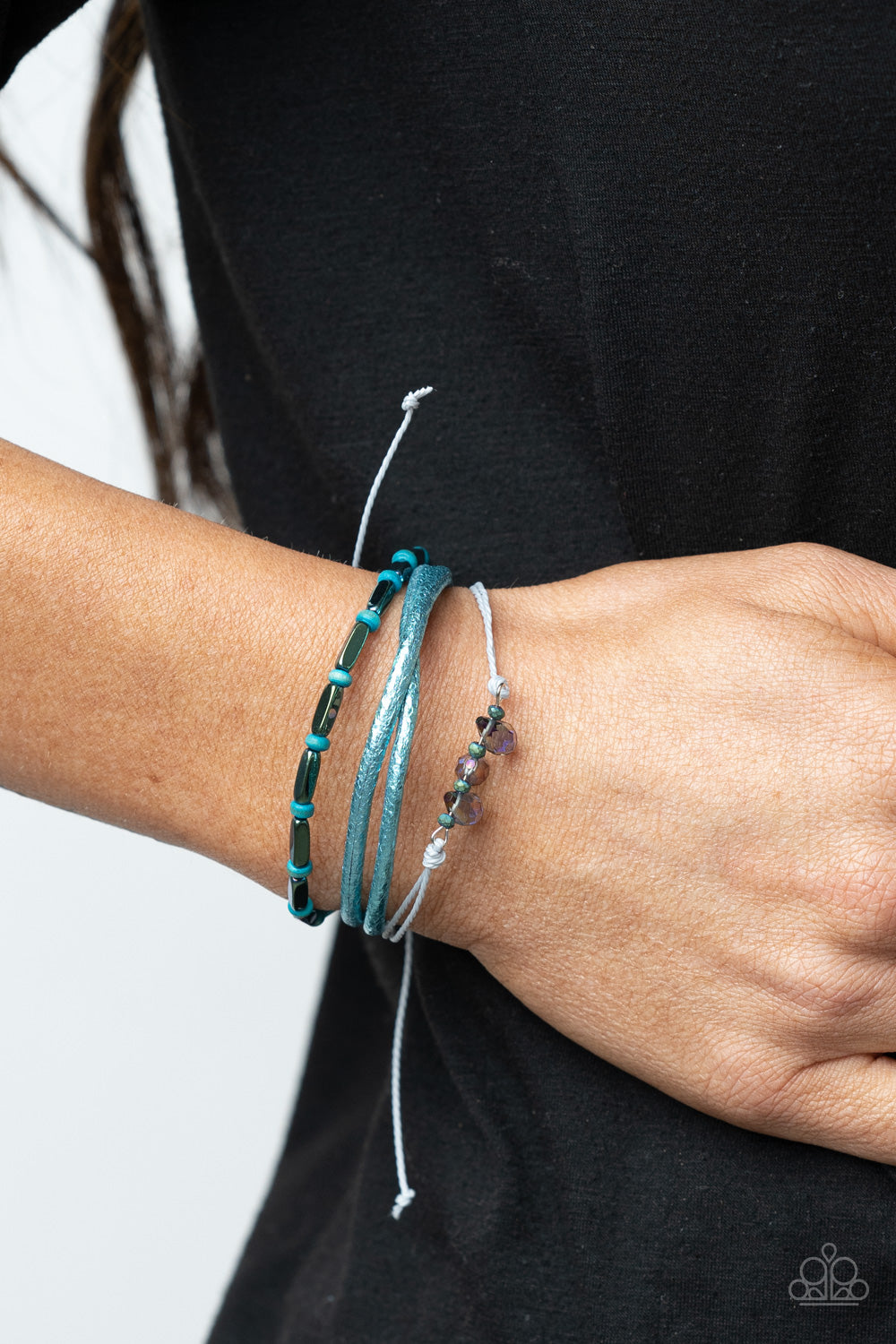 Holographic Hike - Blue Wooden Multi Urban Bracelet - NEW RELEASE