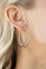 Load image into Gallery viewer, Rustic Curves - Rose Gold Hoop Earring - NEW RELEASE
