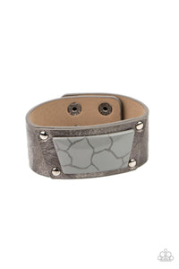 Geo Glamper - Silver Marble Snap Bracelet - NEW RELEASE