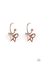 Load image into Gallery viewer, Butterfly Freestyle - Copper Butterfly Hoop Earring - NEW RELEASE
