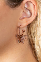 Load image into Gallery viewer, Butterfly Freestyle - Copper Butterfly Hoop Earring - NEW RELEASE
