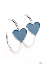 Load image into Gallery viewer, Kiss Up - Blue Heart Hoop Earring - NEW RELEASE
